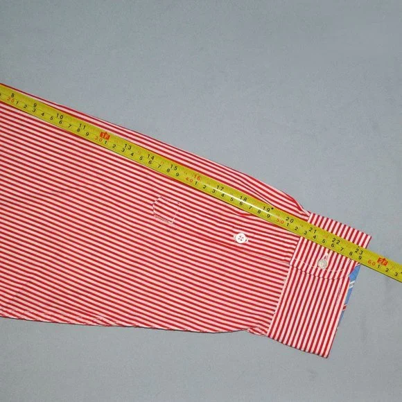 Lauren Ralph Lauren Mens Shirt Size L/XL Red & White Striped Button Down - Picture 10 of 11